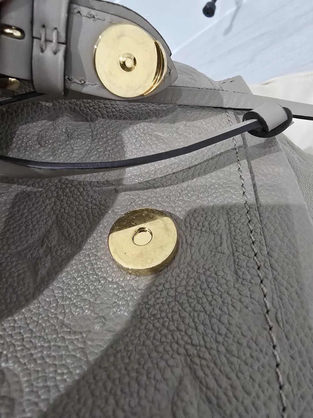 Louis Vuitton  Montsouris Backpack Turtledove Empreinte Leather Pink Interior